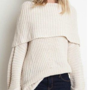 UMGEE Cowl Neck Off The Shoulder Oversized Sweater